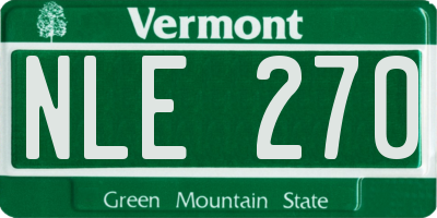 VT license plate NLE270