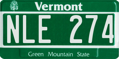 VT license plate NLE274
