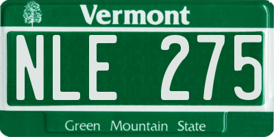 VT license plate NLE275