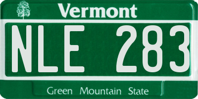 VT license plate NLE283