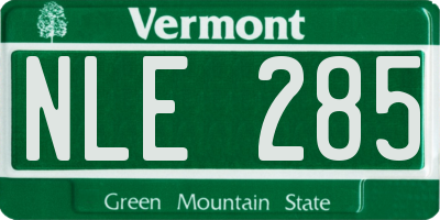 VT license plate NLE285