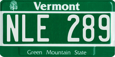 VT license plate NLE289