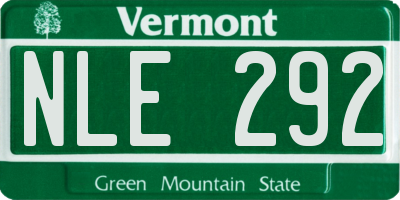 VT license plate NLE292