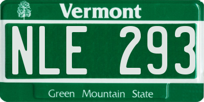 VT license plate NLE293