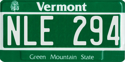 VT license plate NLE294