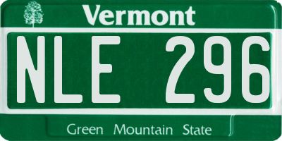 VT license plate NLE296