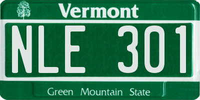 VT license plate NLE301
