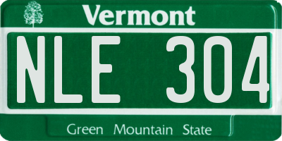 VT license plate NLE304