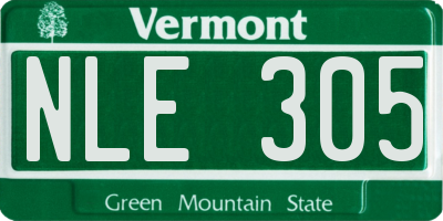 VT license plate NLE305