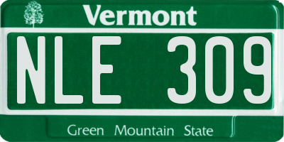 VT license plate NLE309