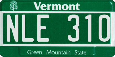 VT license plate NLE310