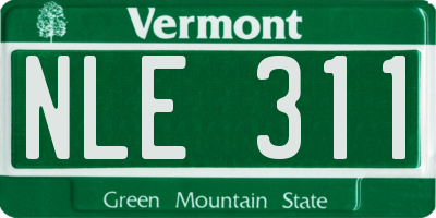 VT license plate NLE311