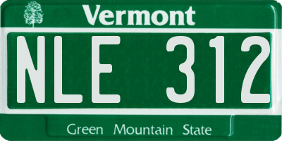 VT license plate NLE312