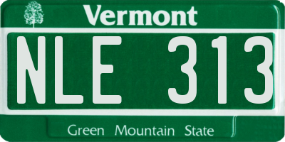 VT license plate NLE313