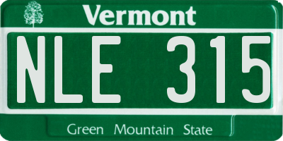 VT license plate NLE315