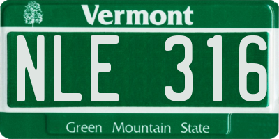 VT license plate NLE316