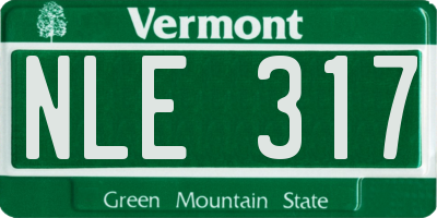 VT license plate NLE317