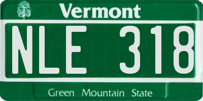 VT license plate NLE318