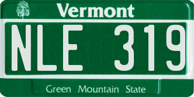 VT license plate NLE319