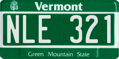 VT license plate NLE321
