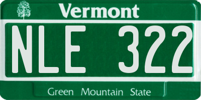 VT license plate NLE322