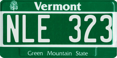 VT license plate NLE323