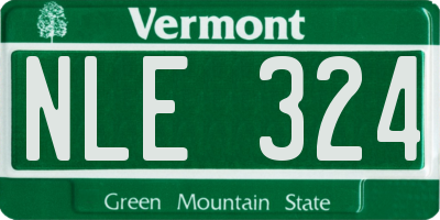 VT license plate NLE324