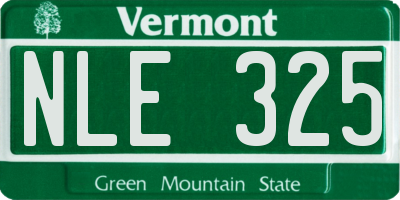 VT license plate NLE325