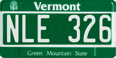 VT license plate NLE326