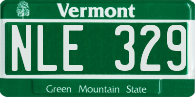VT license plate NLE329