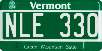 VT license plate NLE330
