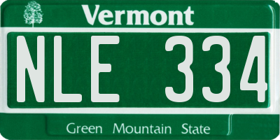 VT license plate NLE334