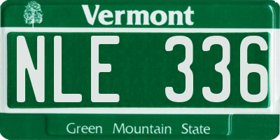 VT license plate NLE336