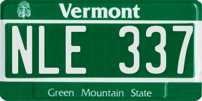 VT license plate NLE337