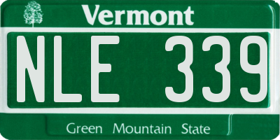 VT license plate NLE339