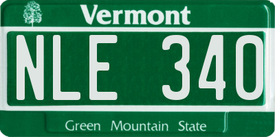 VT license plate NLE340