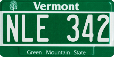 VT license plate NLE342