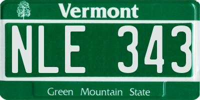 VT license plate NLE343