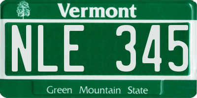 VT license plate NLE345