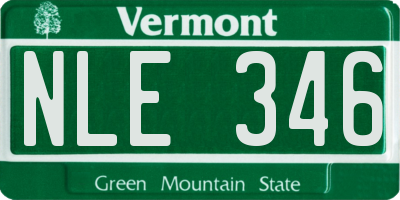 VT license plate NLE346