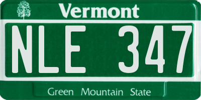 VT license plate NLE347