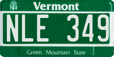 VT license plate NLE349