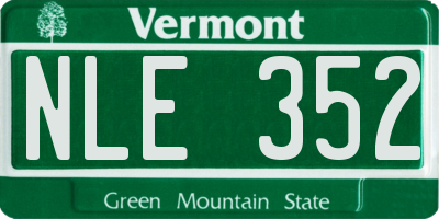 VT license plate NLE352