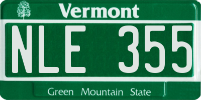 VT license plate NLE355