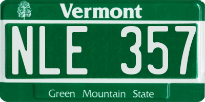 VT license plate NLE357