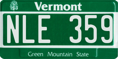 VT license plate NLE359