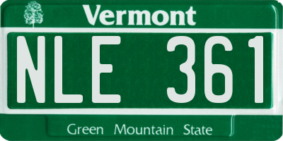 VT license plate NLE361
