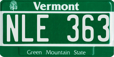 VT license plate NLE363