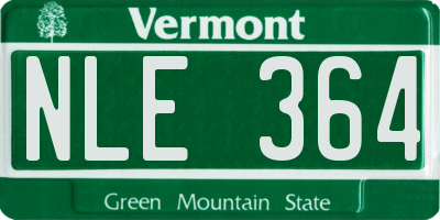 VT license plate NLE364