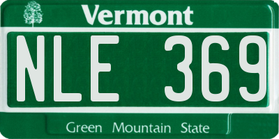 VT license plate NLE369